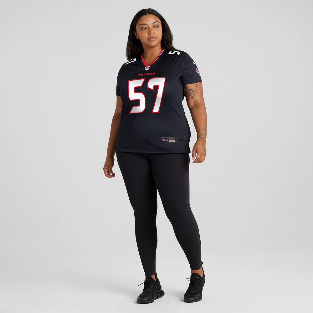 Maillot de match Nike Blake Fisher bleu marine pour femme des Houston Texans