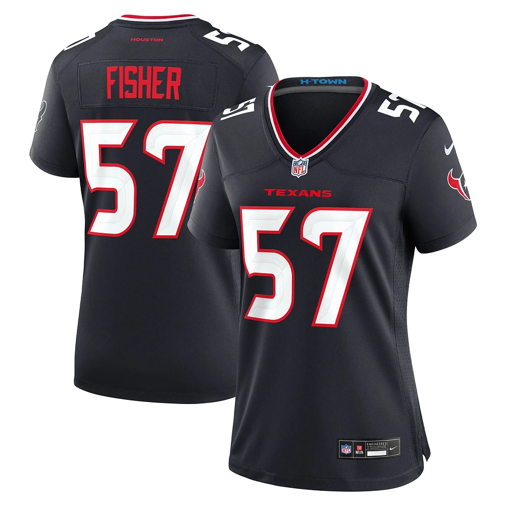 Maillot de match Nike Blake Fisher bleu marine pour femme des Houston Texans
