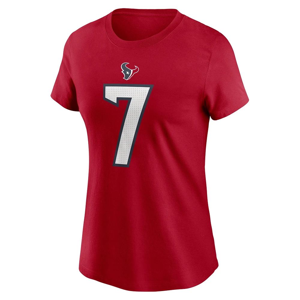 T-shirt Nike C.J. Stroud pour femme avec nom et numéro de joueur des Houston Texans, rouge
