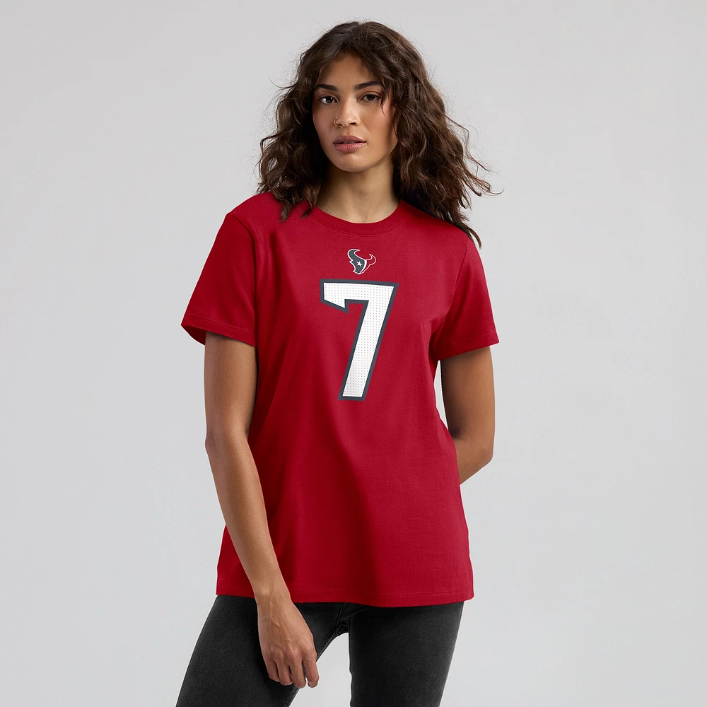 T-shirt Nike C.J. Stroud pour femme avec nom et numéro de joueur des Houston Texans, rouge