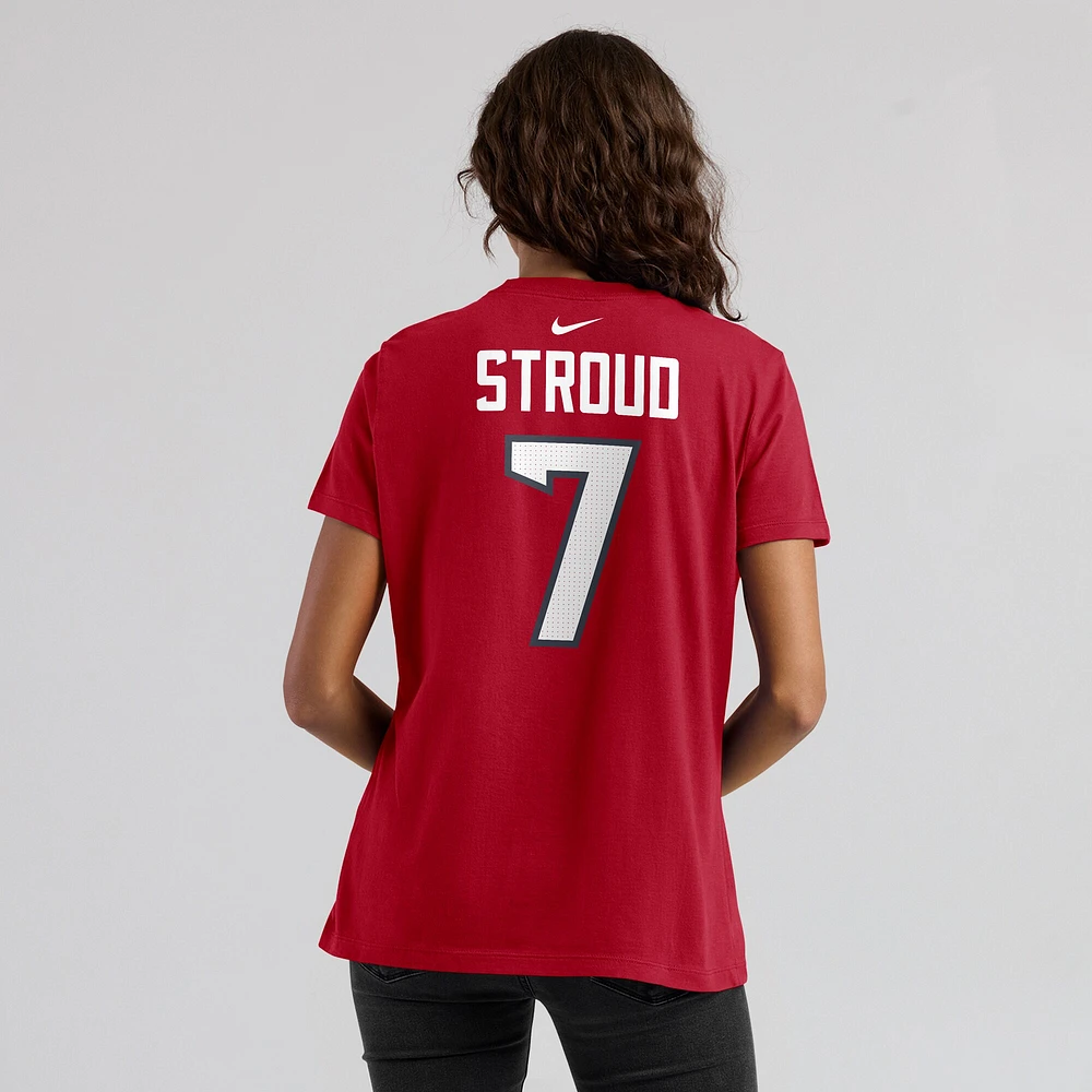 T-shirt Nike C.J. Stroud pour femme avec nom et numéro de joueur des Houston Texans, rouge