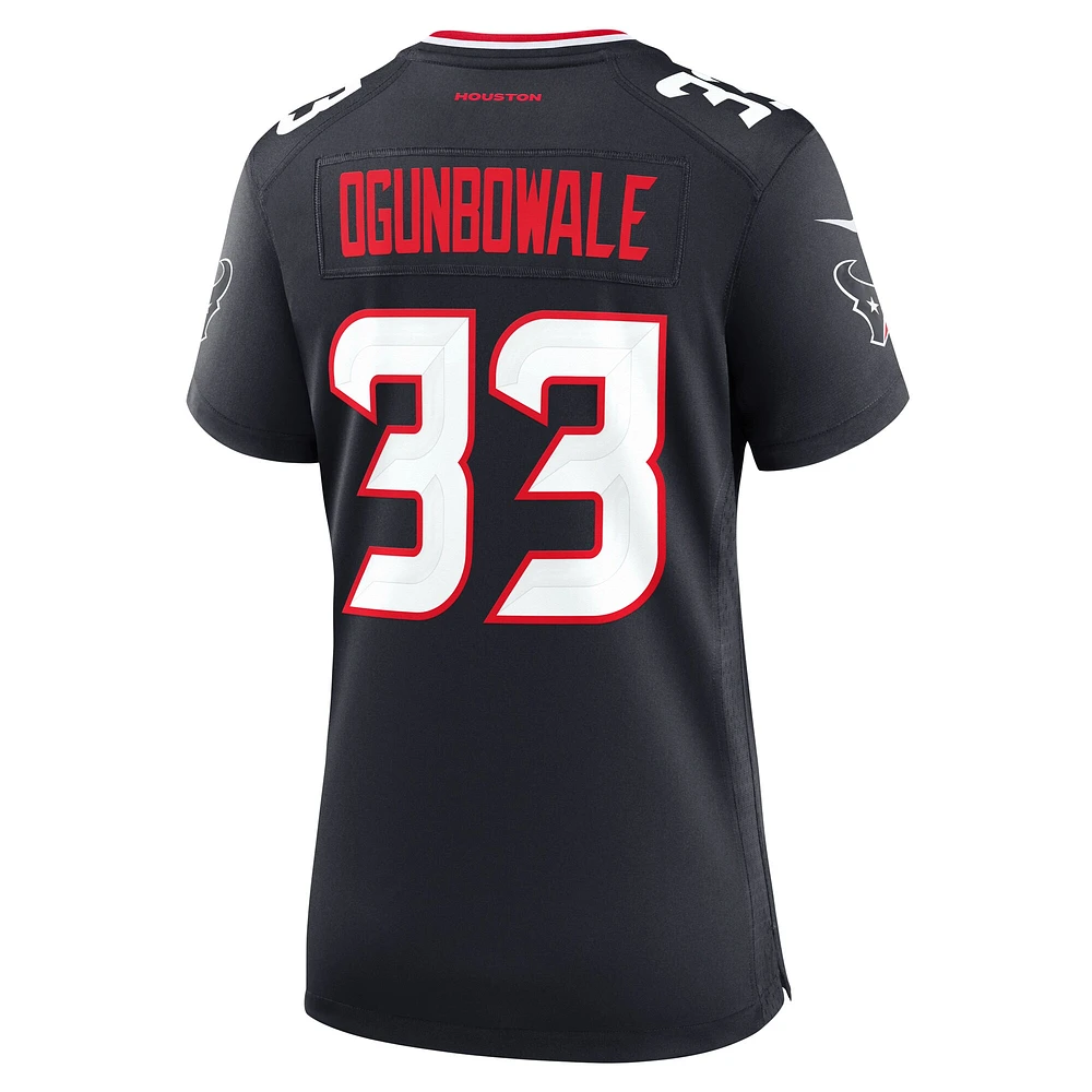 Maillot de match Nike Dare Ogunbowale bleu marine pour femme des Houston Texans