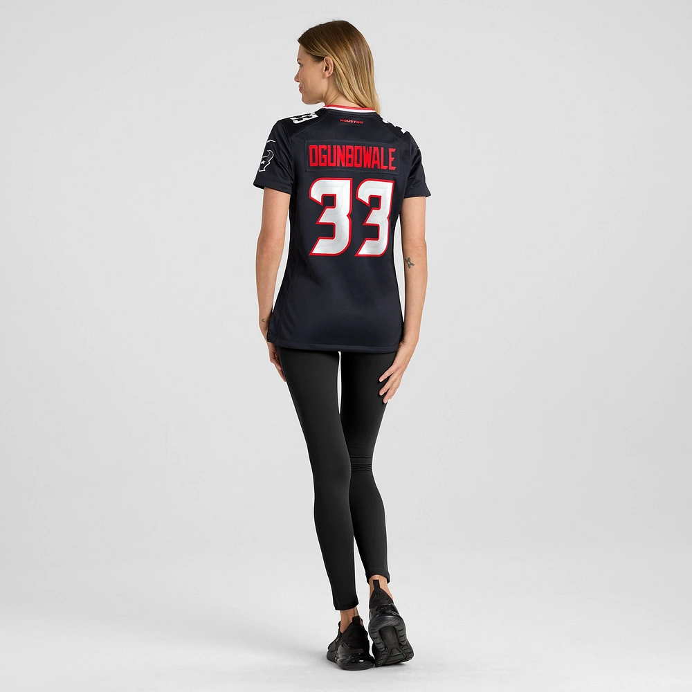 Maillot de match Nike Dare Ogunbowale bleu marine pour femme des Houston Texans