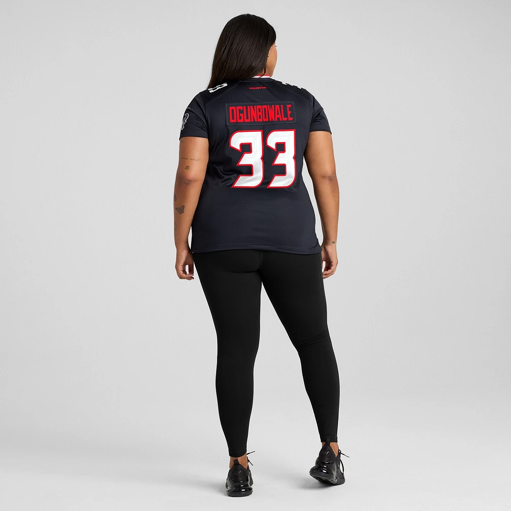 Maillot de match Nike Dare Ogunbowale bleu marine pour femme des Houston Texans