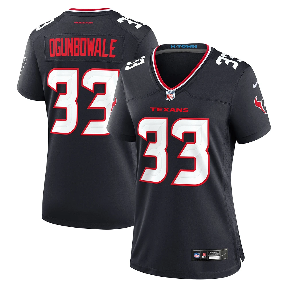 Maillot de match Nike Dare Ogunbowale bleu marine pour femme des Houston Texans