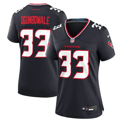 Maillot de match Nike Dare Ogunbowale bleu marine pour femme des Houston Texans