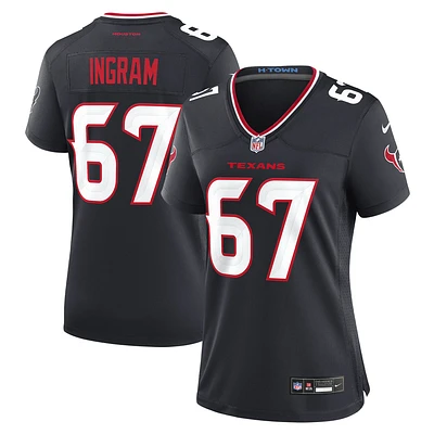 Maillot Nike Ed Ingram bleu marine pour femme des Houston Texans