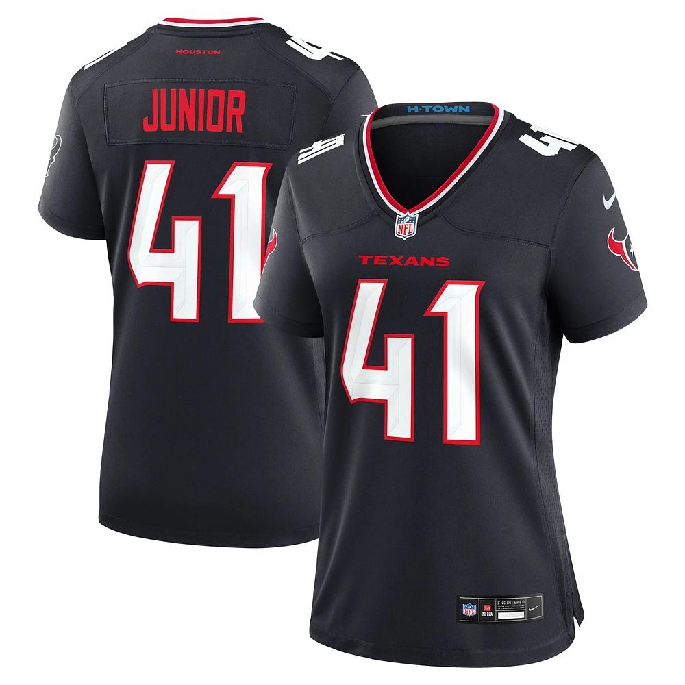 Maillot de match Nike Gregory Junior bleu marine pour femme des Houston Texans