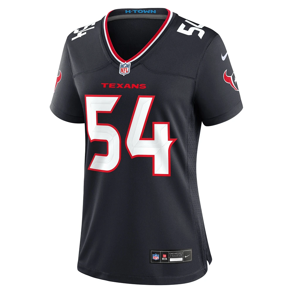Maillot Nike Jarrett Patterson bleu marine pour femme des Houston Texans