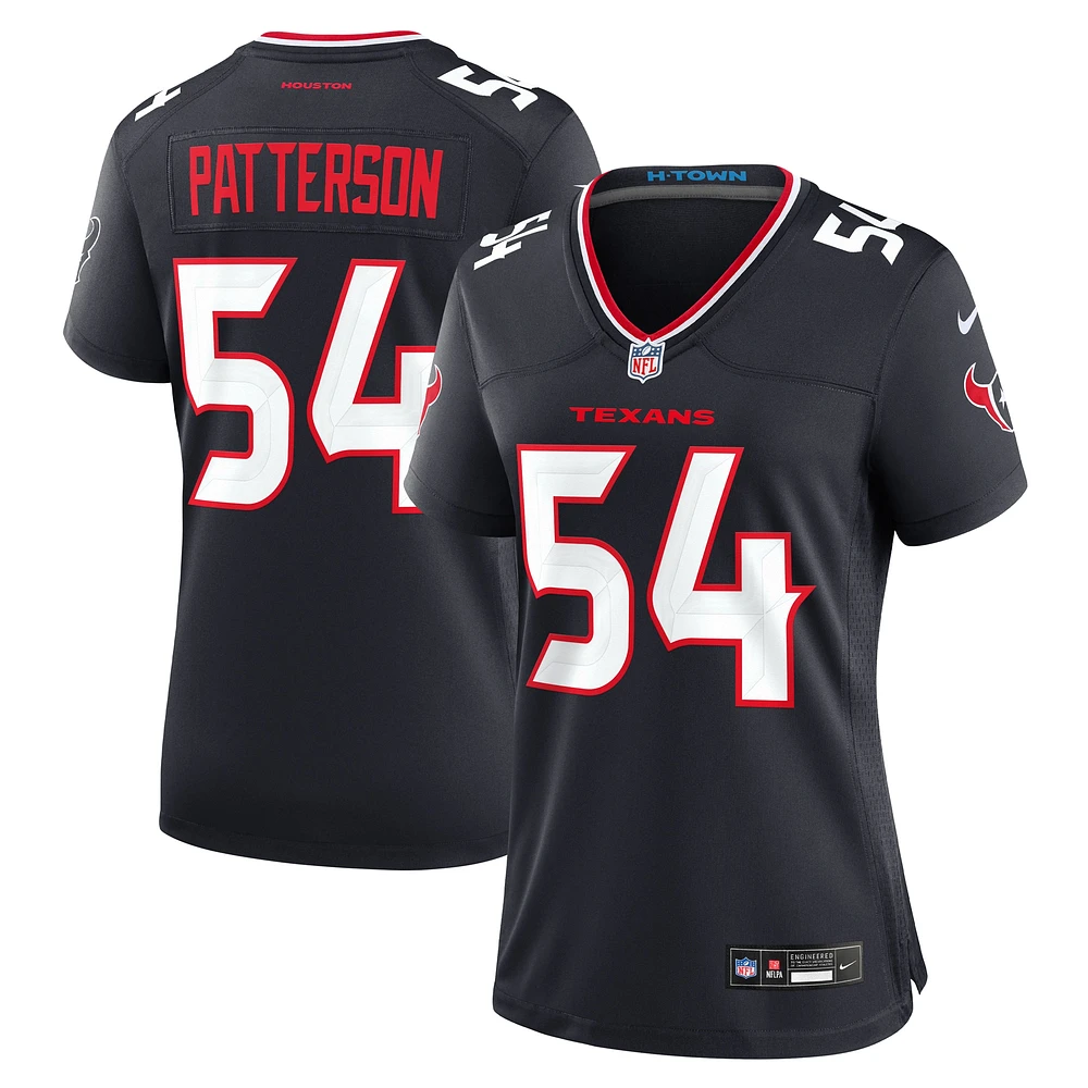 Maillot Nike Jarrett Patterson bleu marine pour femme des Houston Texans