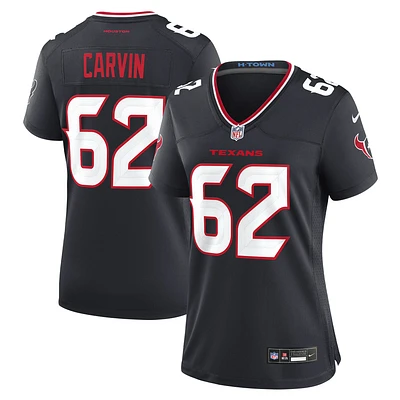 Maillot Nike Jerome Carvin bleu marine pour femme des Houston Texans