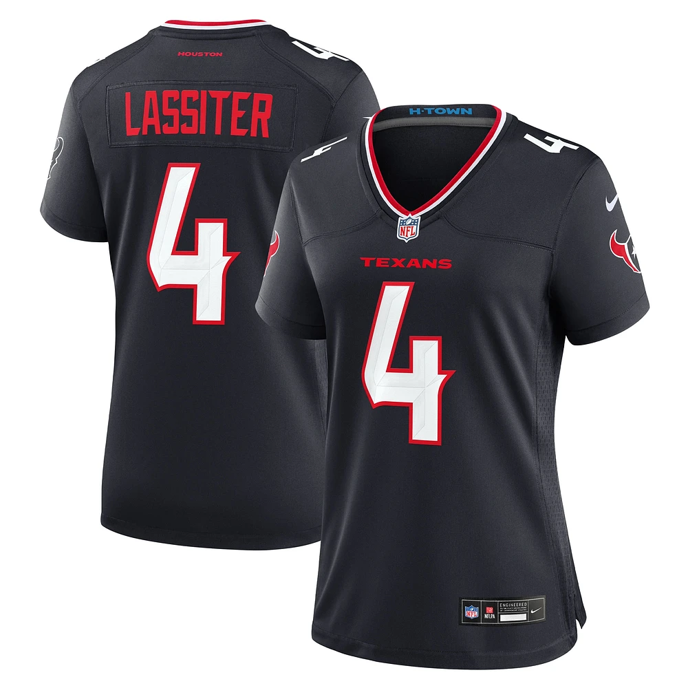 Maillot de match Nike Kamari Lassiter bleu marine pour femme des Houston Texans