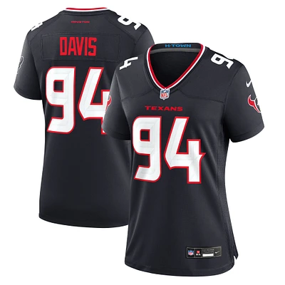 Maillot Nike Khalil Davis pour femme, bleu marine, Houston Texans Team Game