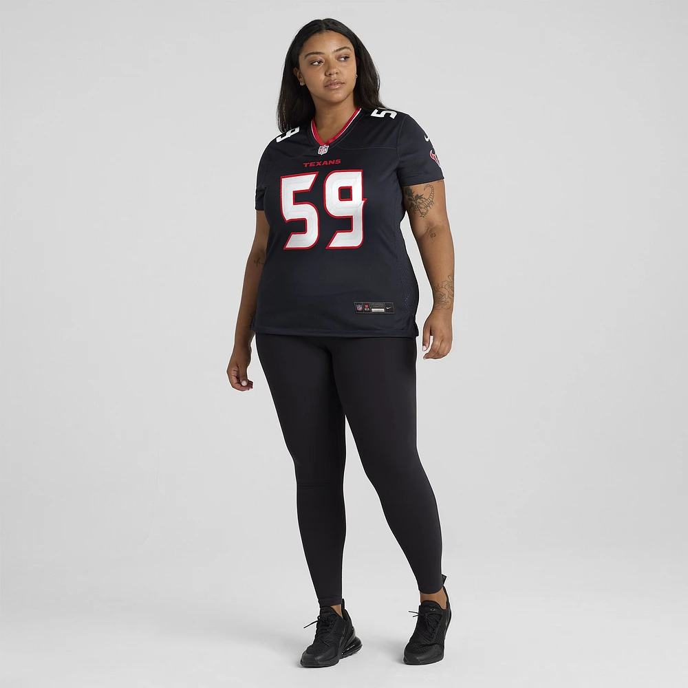 Women's Nike Kingsley Jonathan  Navy Houston Texans Team Game Jersey