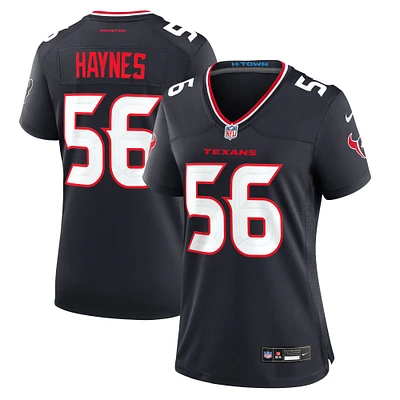 Maillot Nike Marcus Haynes pour femme, bleu marine, Houston Texans Team Game