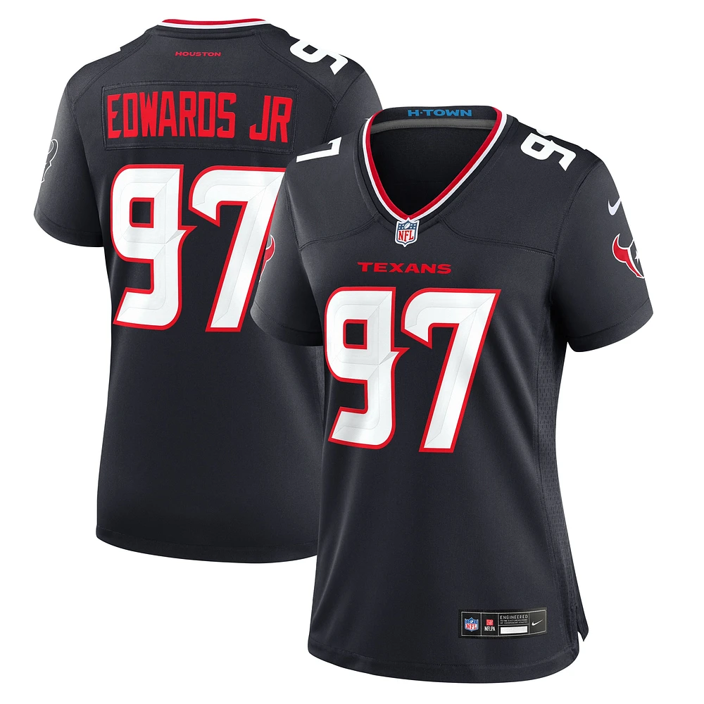 Maillot de match l'équipe des Houston Texans Nike Mario Edwards Jr. pour femme, bleu marine