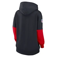 Women's Nike Navy Houston Texans 2024 Sideline Essential Fleece Pullover Hoodie
