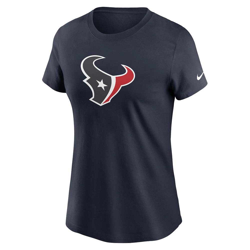 Women's Nike Navy Houston Texans  Primary Logo T-Shirt