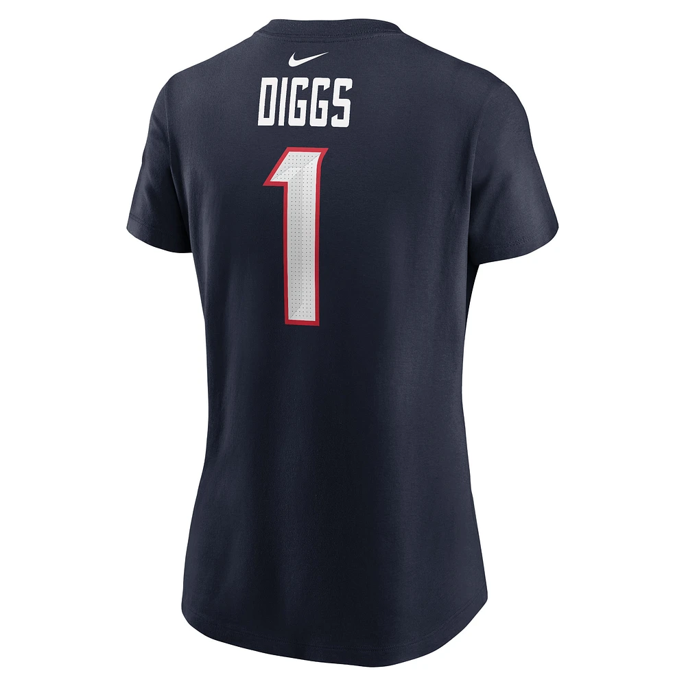 Women's Nike Stefon Diggs Navy Houston Texans Player Name & Number T-Shirt
