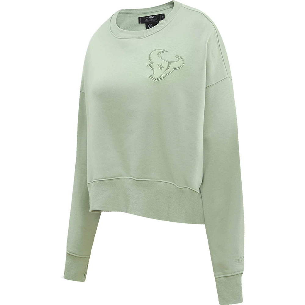 Women's Pro Standard  Light Green Houston Texans Neutral Pullover Sweatshirt