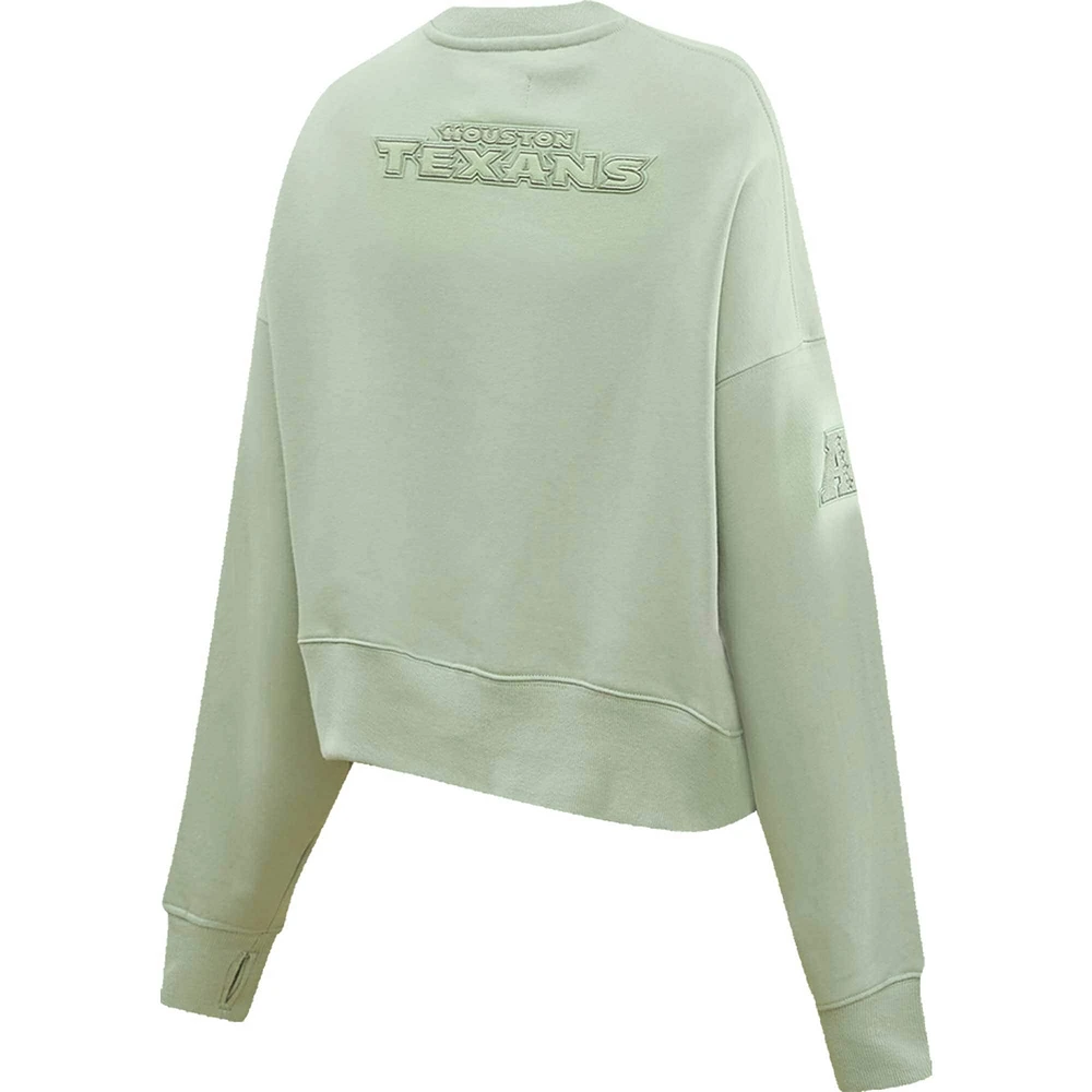 Women's Pro Standard  Light Green Houston Texans Neutral Pullover Sweatshirt