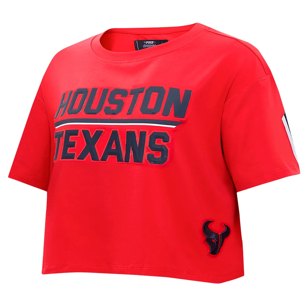 Women's Pro Standard Red Houston Texans Alternate Cropped Boxy T-Shirt