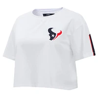 Women's Pro Standard White Houston Texans Away Cropped Boxy T-Shirt
