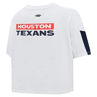 Women's Pro Standard White Houston Texans Away Cropped Boxy T-Shirt