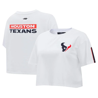 Women's Pro Standard White Houston Texans Away Cropped Boxy T-Shirt