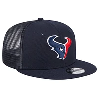 Youth New Era Navy Houston Texans Main Trucker Snapback Hat