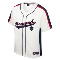 Men's Colosseum Cream Howard Bison Ruth Button-Up Baseball Jersey