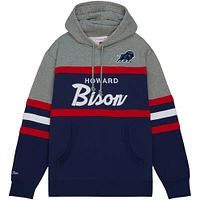 Men's Mitchell & Ness Navy Howard Bison Head Coach Pullover Hoodie