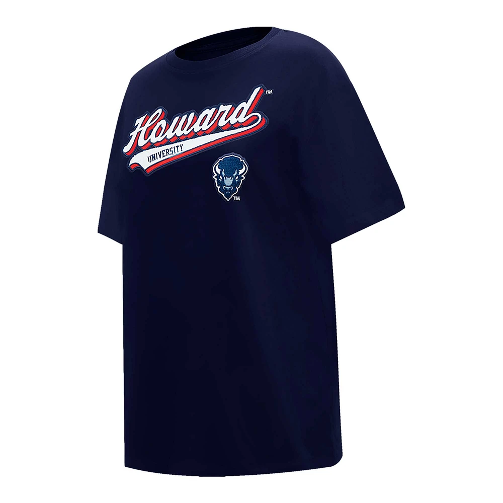 Women's Pro Standard Navy Howard Bison Script Tail Oversized Boyfriend T-Shirt