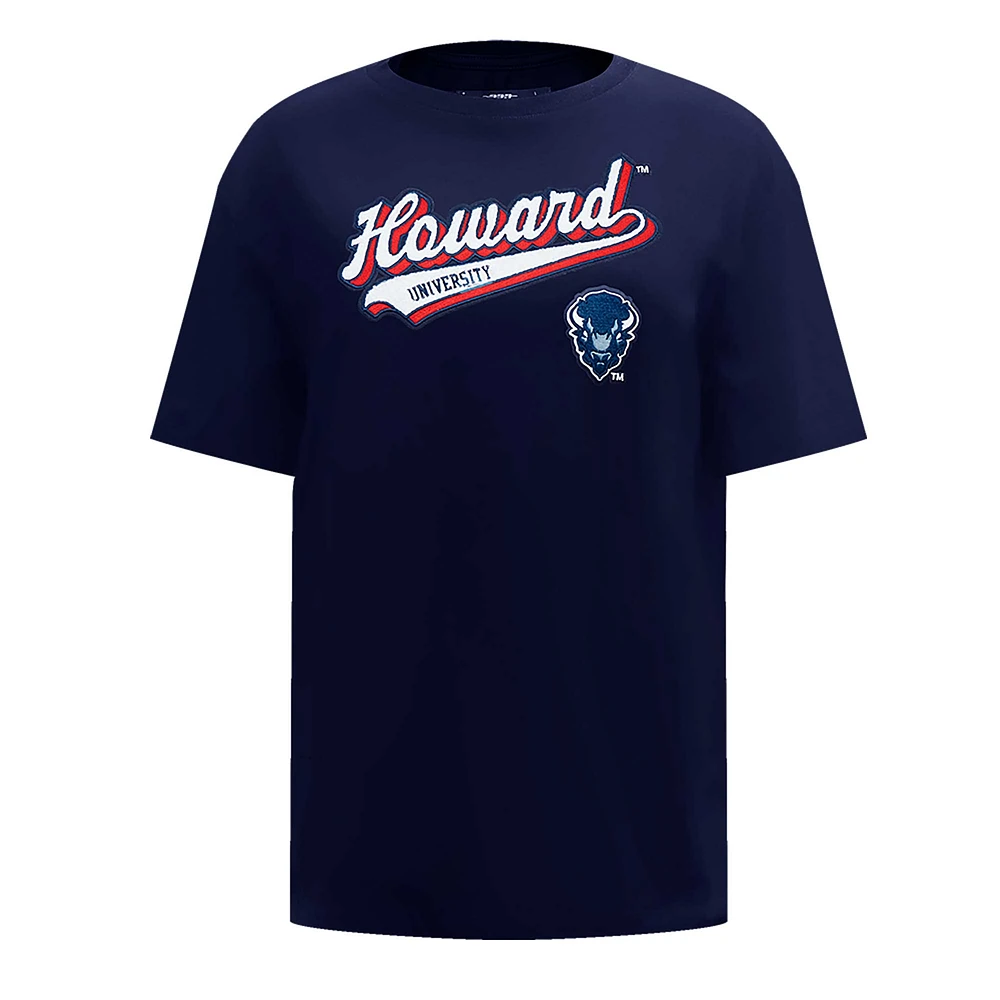 Women's Pro Standard Navy Howard Bison Script Tail Oversized Boyfriend T-Shirt