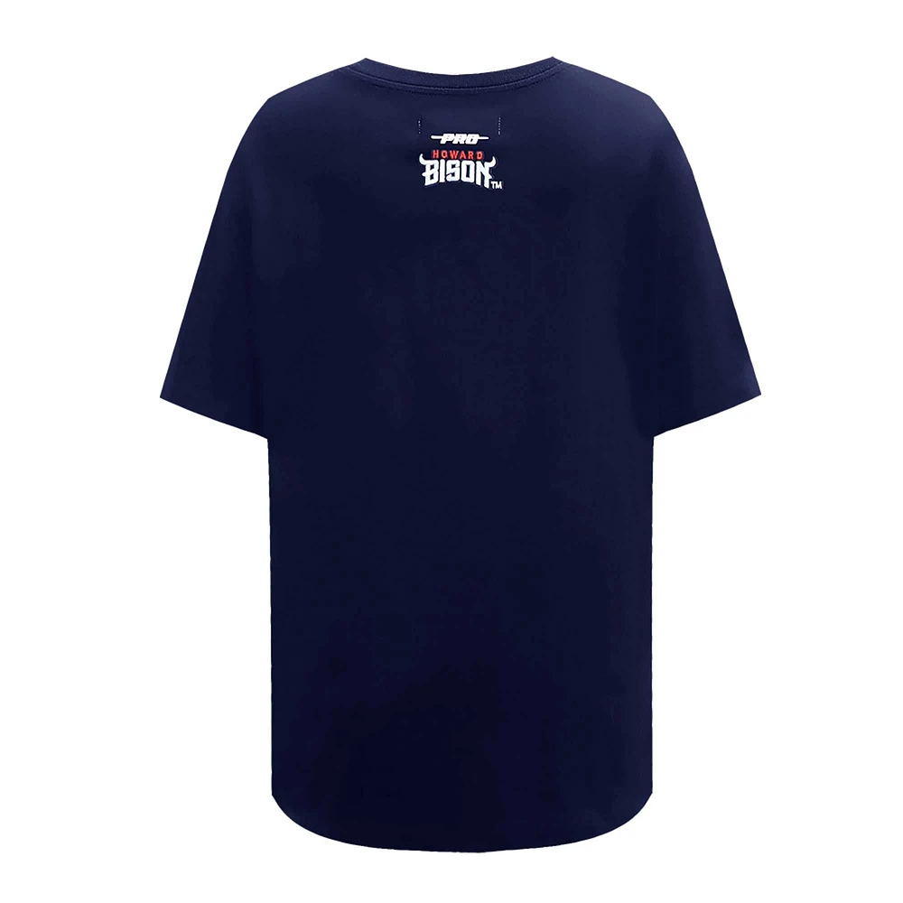 Women's Pro Standard Navy Howard Bison Script Tail Oversized Boyfriend T-Shirt