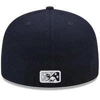 Casquette ajustée 59FIFTY Marvel x Minor League Hudson Valley Renegades New Era pour homme, bleu marine/gris