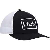 Men's Huk Black Solid Trucker Flex Hat