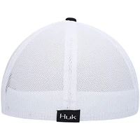 Men's Huk Black Solid Trucker Flex Hat