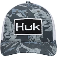 Men's Huk Graphite Ocean Palm Trucker Snapback Hat