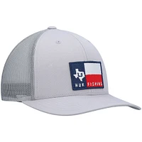 Men's Huk Gray Big State Trucker Snapback Hat
