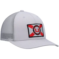 Men's Huk Gray State of Florida Trucker Snapback Hat