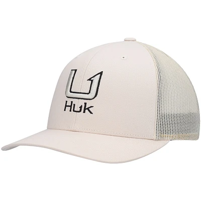 Men's Huk Khaki Barb U Trucker Snapback Hat