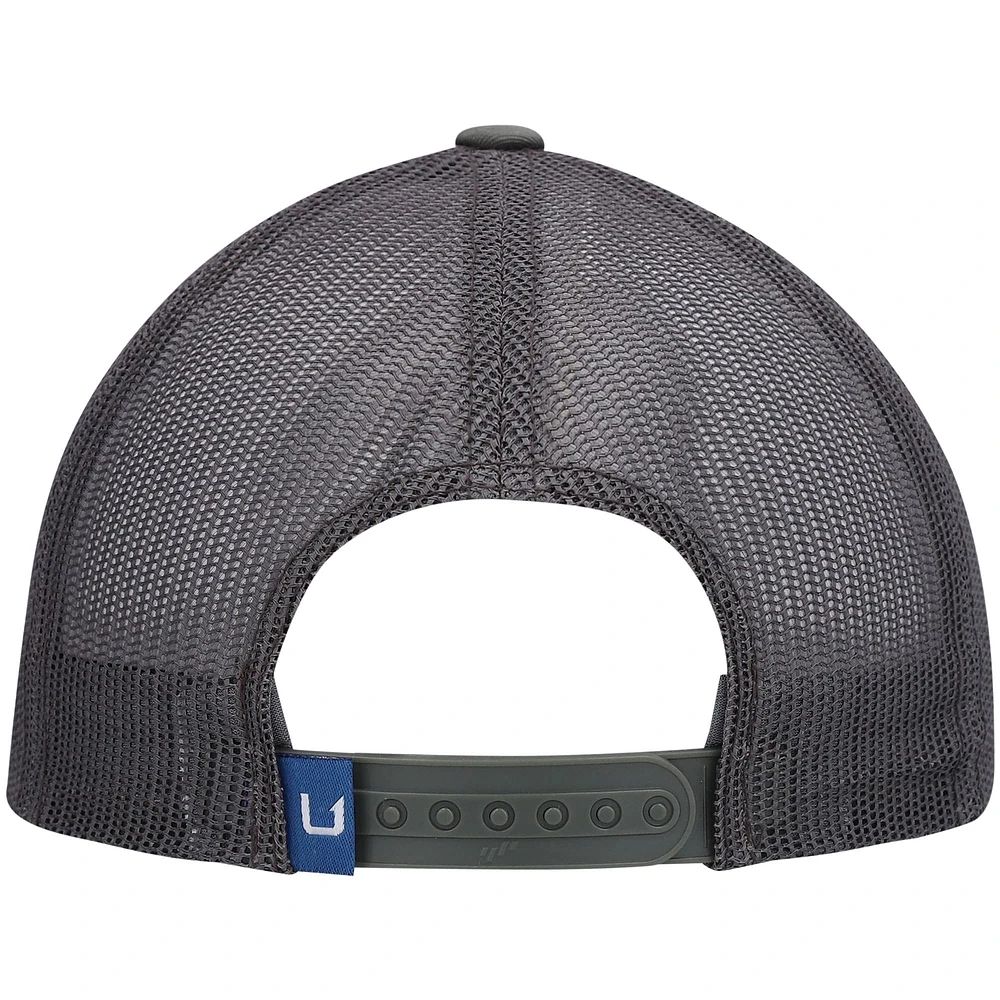 Men's Huk Olive Huks and Bars Trucker Snapback Hat