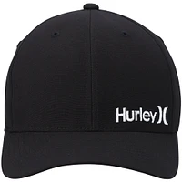 Men's Hurley Black Corp Textured Tri-Blend Flex Fit Hat