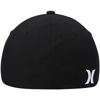 Men's Hurley Black Corp Textured Tri-Blend Flex Fit Hat