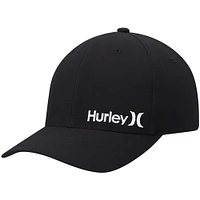Men's Hurley Black Corp Textured Tri-Blend Flex Fit Hat