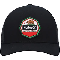 Men's Hurley Black Ultra Destination California Republic Trucker Snapback Hat