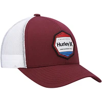 Men's Hurley Burgundy/White Pacific Patch Trucker Snapback Hat