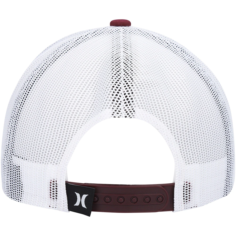 Men's Hurley Burgundy/White Pacific Patch Trucker Snapback Hat