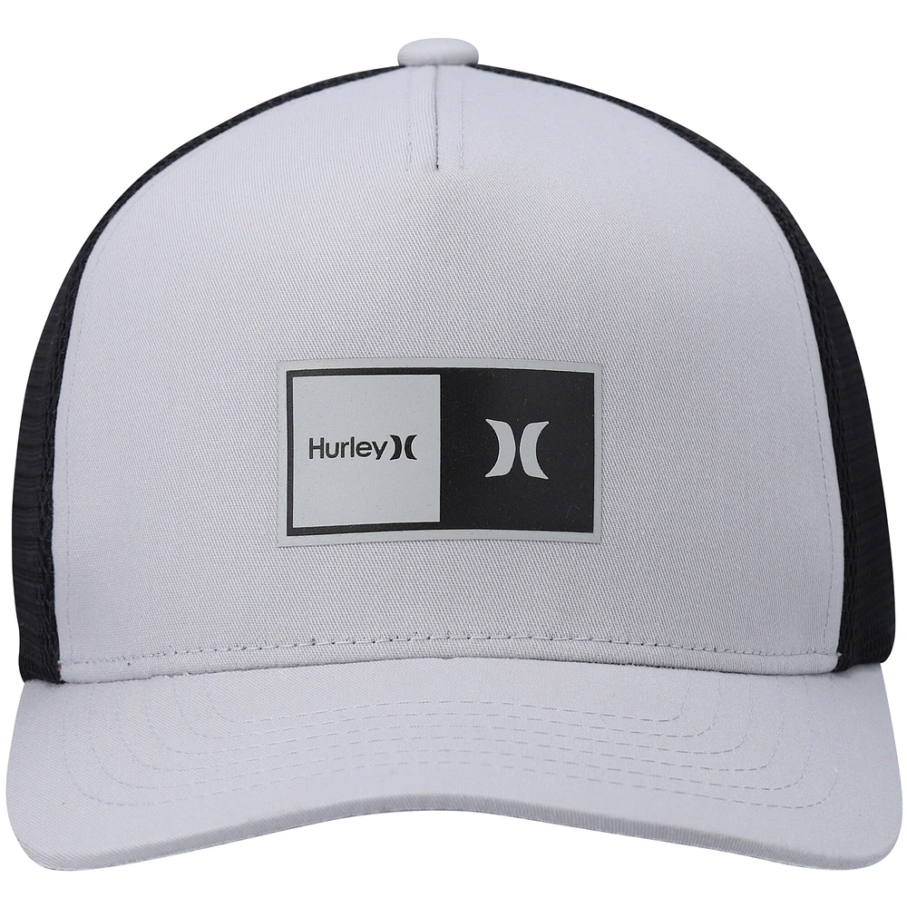 Men's Hurley Gray/Black Natural 2.0 Trucker Snapback Hat
